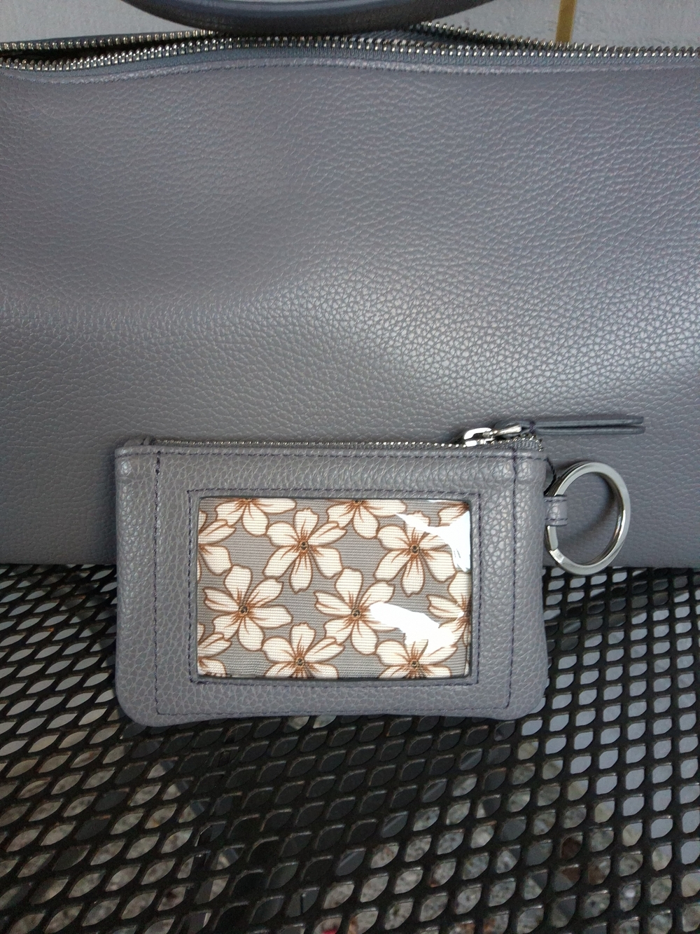 Vera Bradley Gray Faux Leather Shoulder Bag with Coin Pouch - Picture 6 of 9